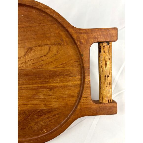Richard Nissen Teak Wood Tray w/ Cork Handles Danmark Scandinavian MCM 1960s VTG - Picture 15 of 15